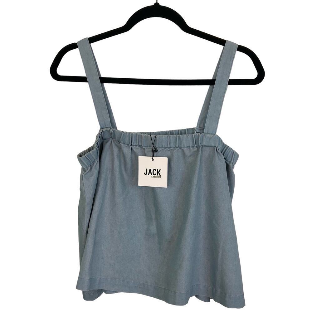 NWT JACK by BB Dakota Blue Chambray Tank Adjustable Straps Swingy Size Medium
